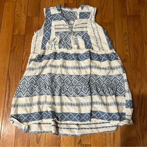 Made in Italy Chic Blue and White Geometric Women's Dress by Civico 51